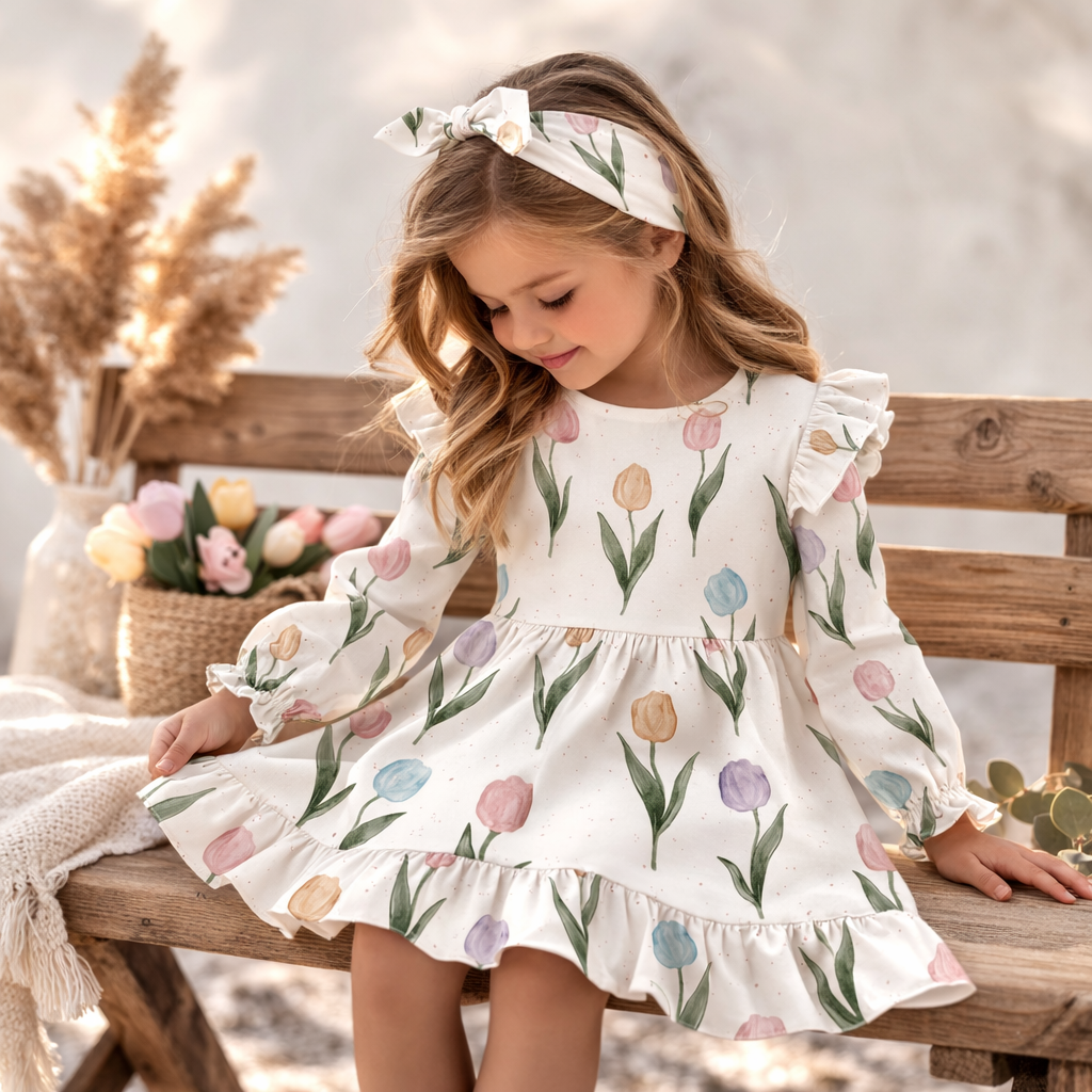 Vorbestellung Bio Breitribjersey "Tulpen"