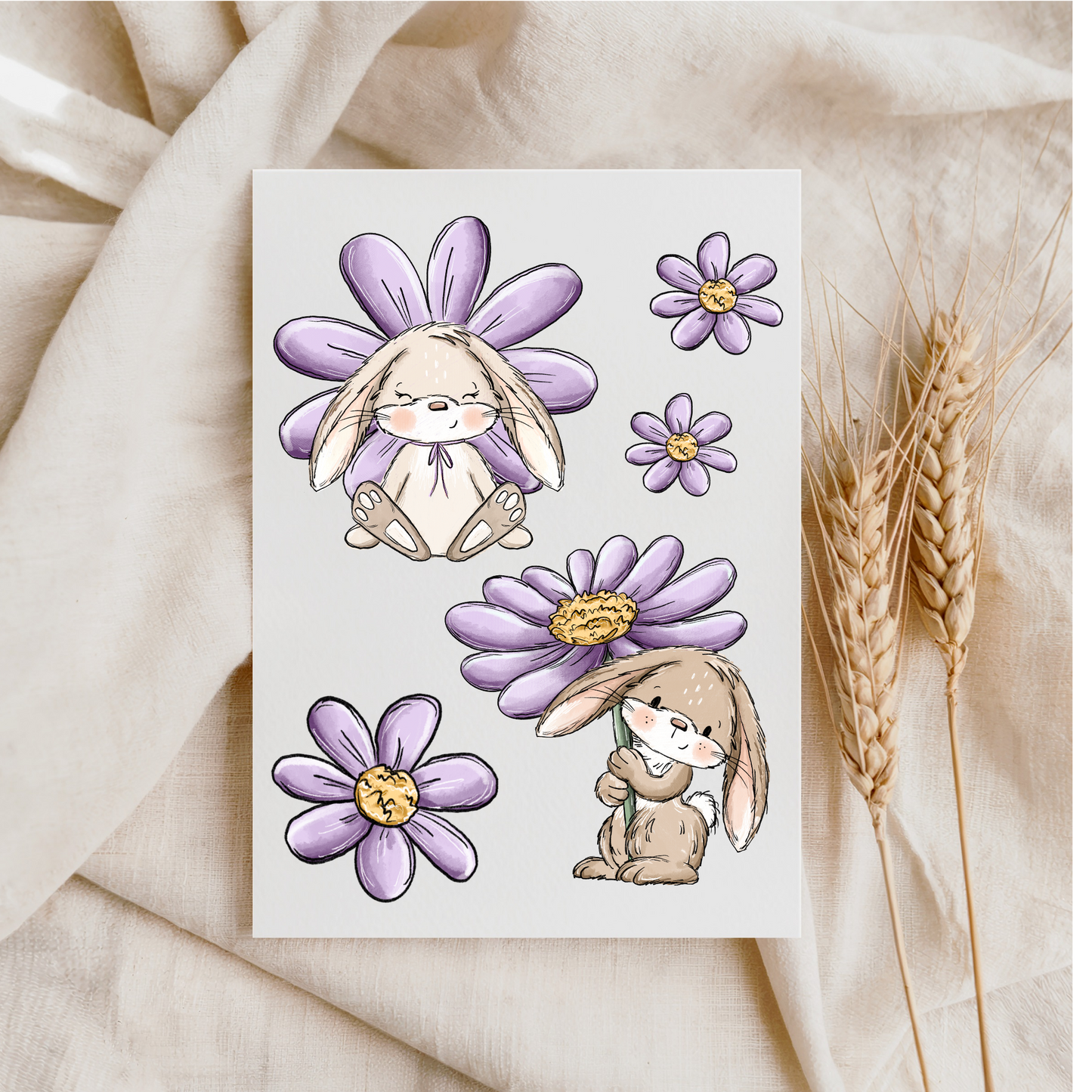 VORBESTELLUNG Bügelbild "Blumenhäschen" A5