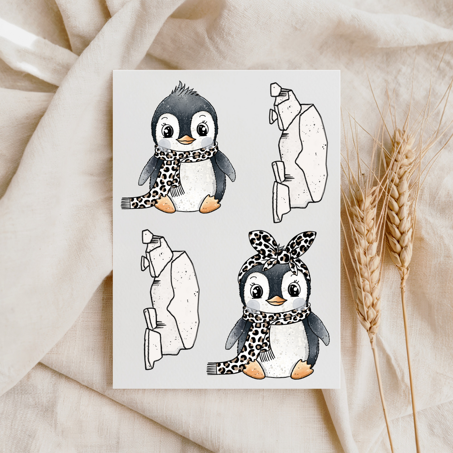 VORBESTELLUNG Bügelbild "Pinguin Leo" A5