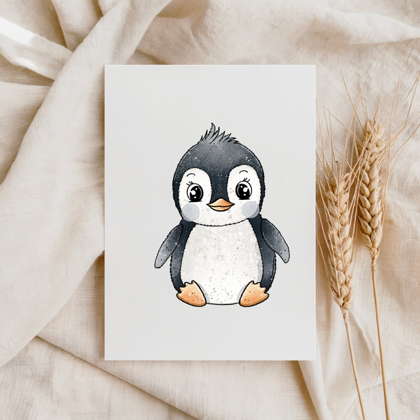VORBESTELLUNG Bügelbild "Pinguin grün"