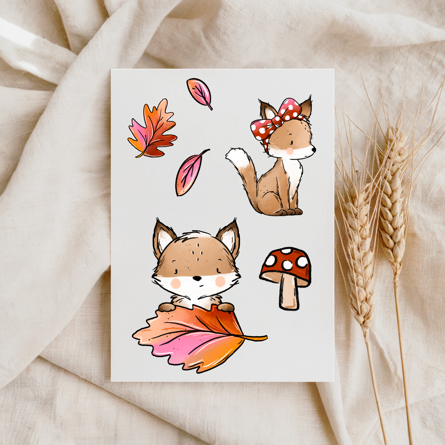 VORBESTELLUNG Bügelbild "Herbstfuchs" A5