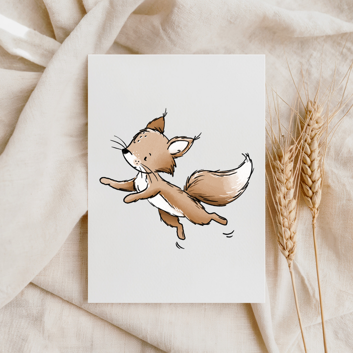 VORBESTELLUNG Bügelbild "Waldtier Team Eichhörnchen Flug"