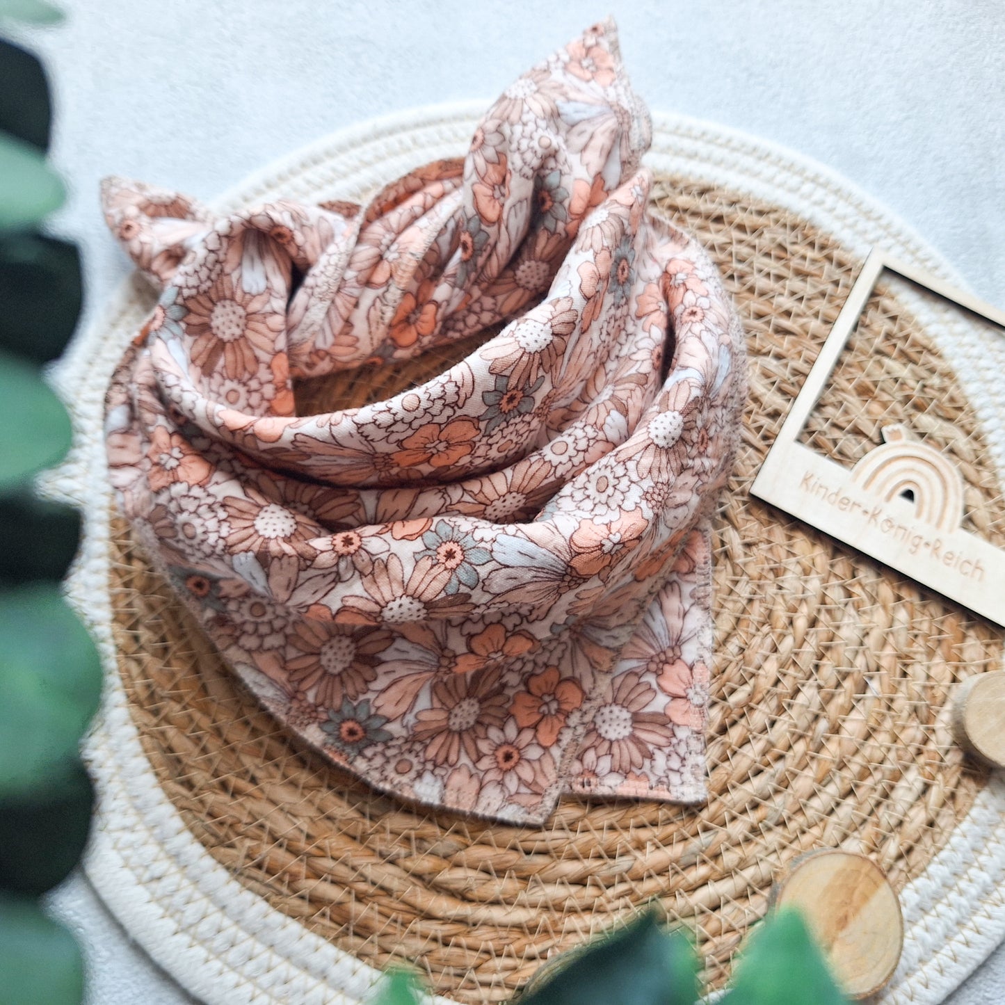 Musselinhalstuch "Flowers" 60×60cm