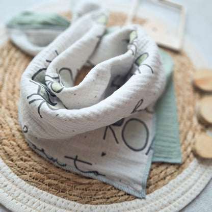 Musselinhalstuch "Born to be roar" 60x60cm