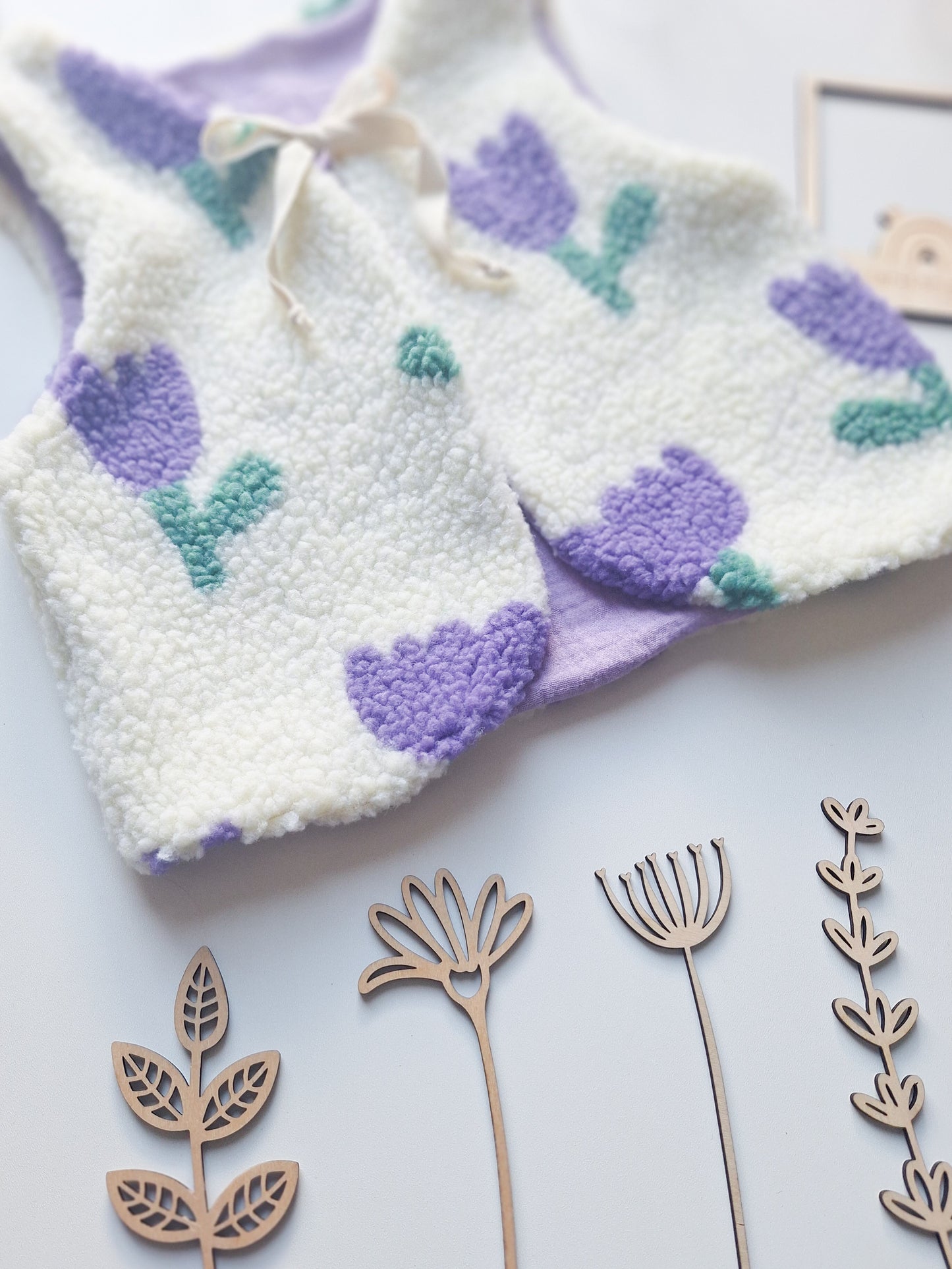 Weste Teddyplüsch "Tulpen" Gr. 104