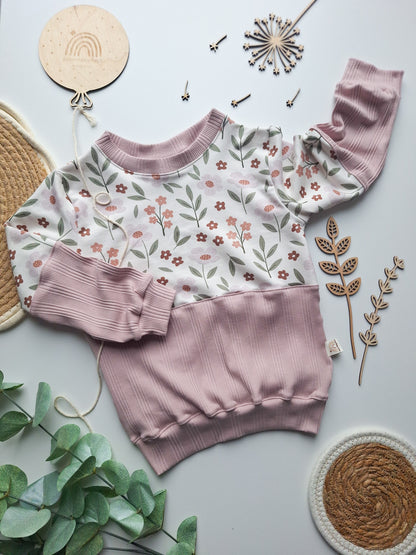 Basic Sweater "Flowers" Gr. 104