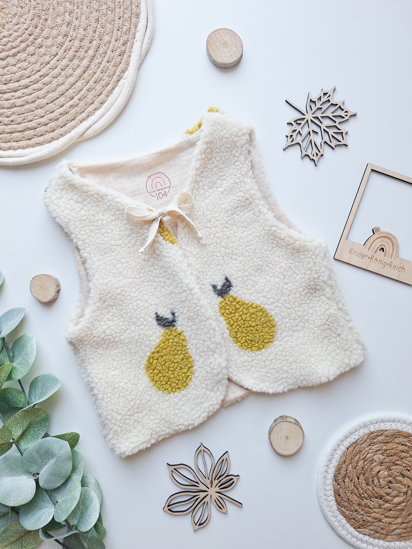 Weste Teddyplüsch "Birnen" Gr. 104