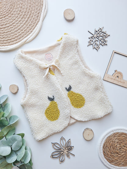 Weste Teddyplüsch "Birnen" Gr. 104