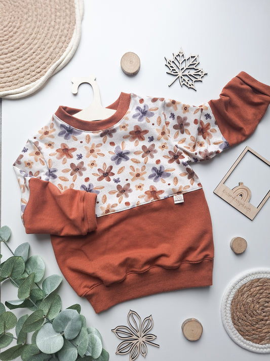 Basic Sweater "Autumn Flowers" Gr. 98