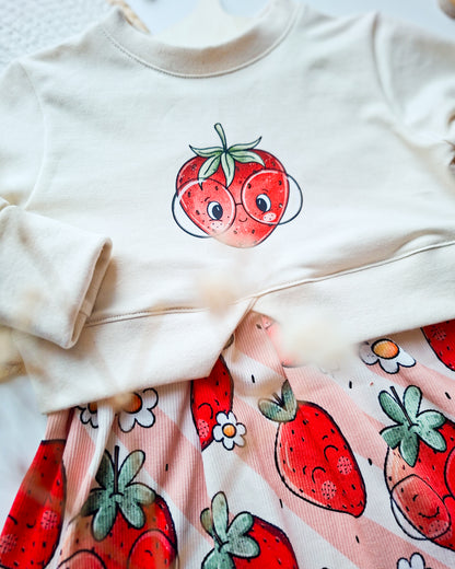 Girlie Sweater "Erdbeere" Gr. 104