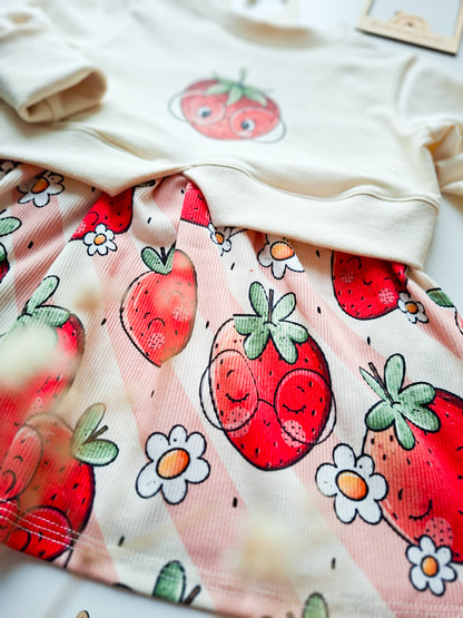 Girlie Sweater "Erdbeere" Gr. 104