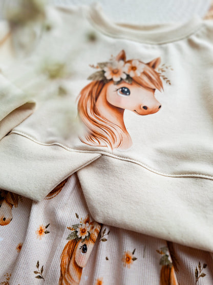 Girlie Sweater "Boho Horse" Gr. 104