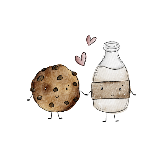 Vorbestellung Bügelbild "Milk and Cookies"