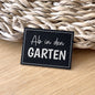 Kunstlederlabel "Ab in den Garten"