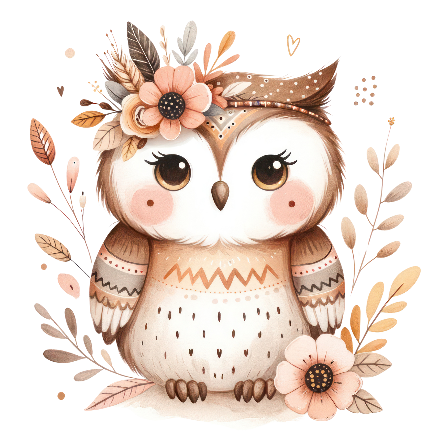 Vorbestellung Bügelbild "Boho Eule"