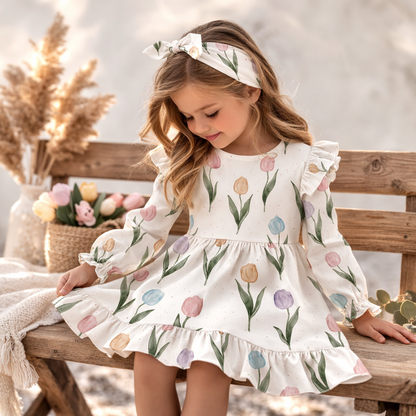 Vorbestellung Bio Breitribjersey "Tulpen"