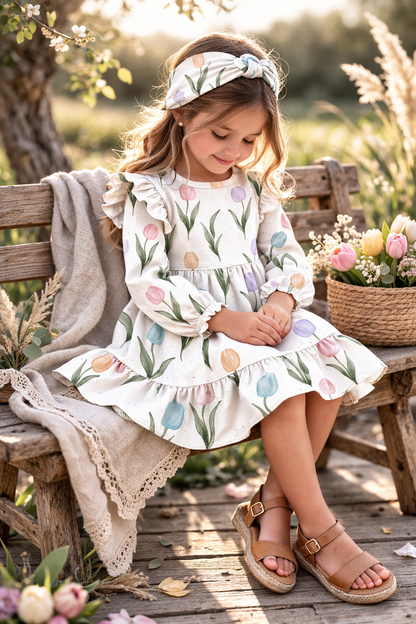 Vorbestellung Bio Breitribjersey "Tulpen"