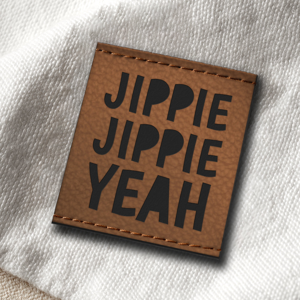 Kunstlederlabel "Jippie Jippie Yeah"
