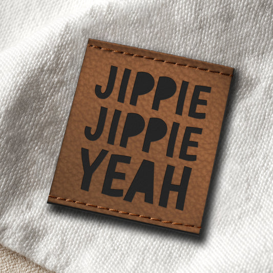 Kunstlederlabel "Jippie Jippie Yeah"