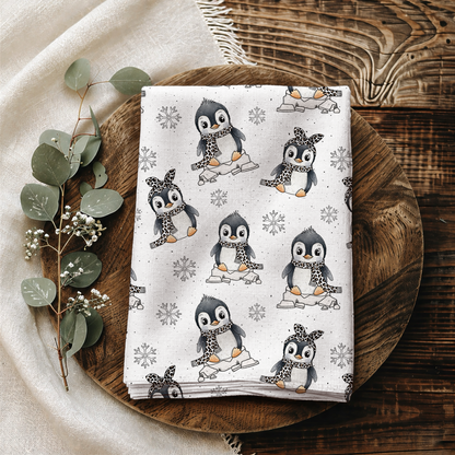 Vorbestellung Bio French Terry "Leo Pinguin"