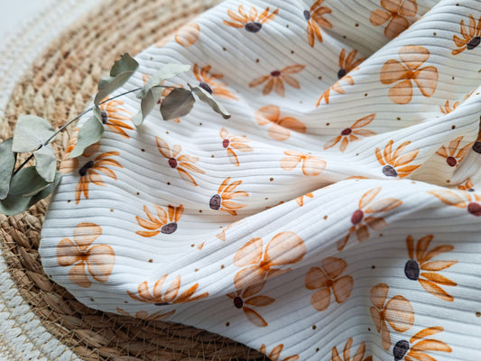 Bio Breitribjersey "Golden Flowers"