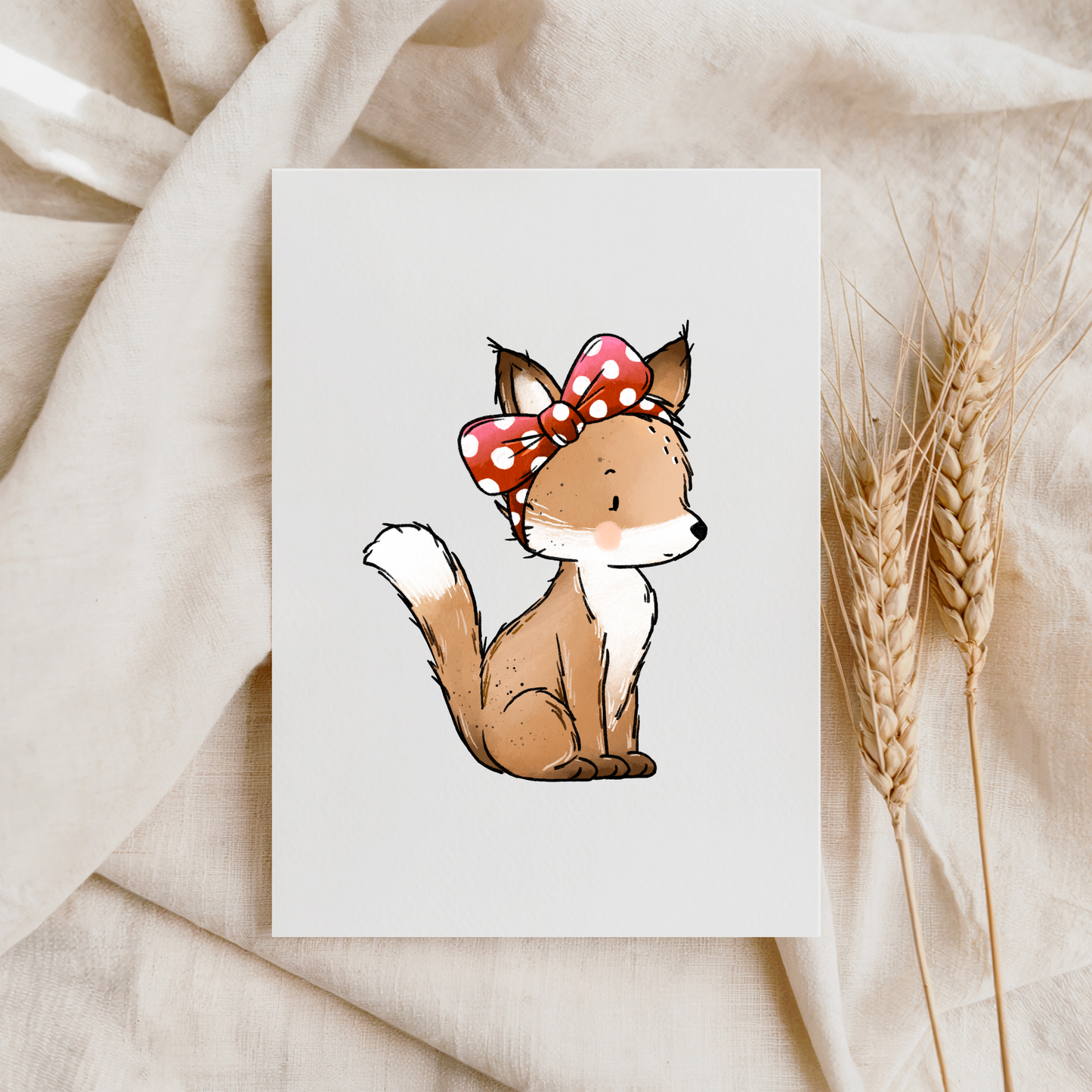 VORBESTELLUNG Bügelbild "Herbstfuchs Schleife"