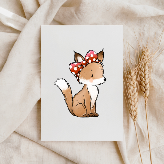 VORBESTELLUNG Bügelbild "Herbstfuchs Schleife"