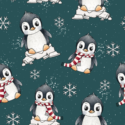 Vorbestellung Bio French Terry "Pinguin grün"
