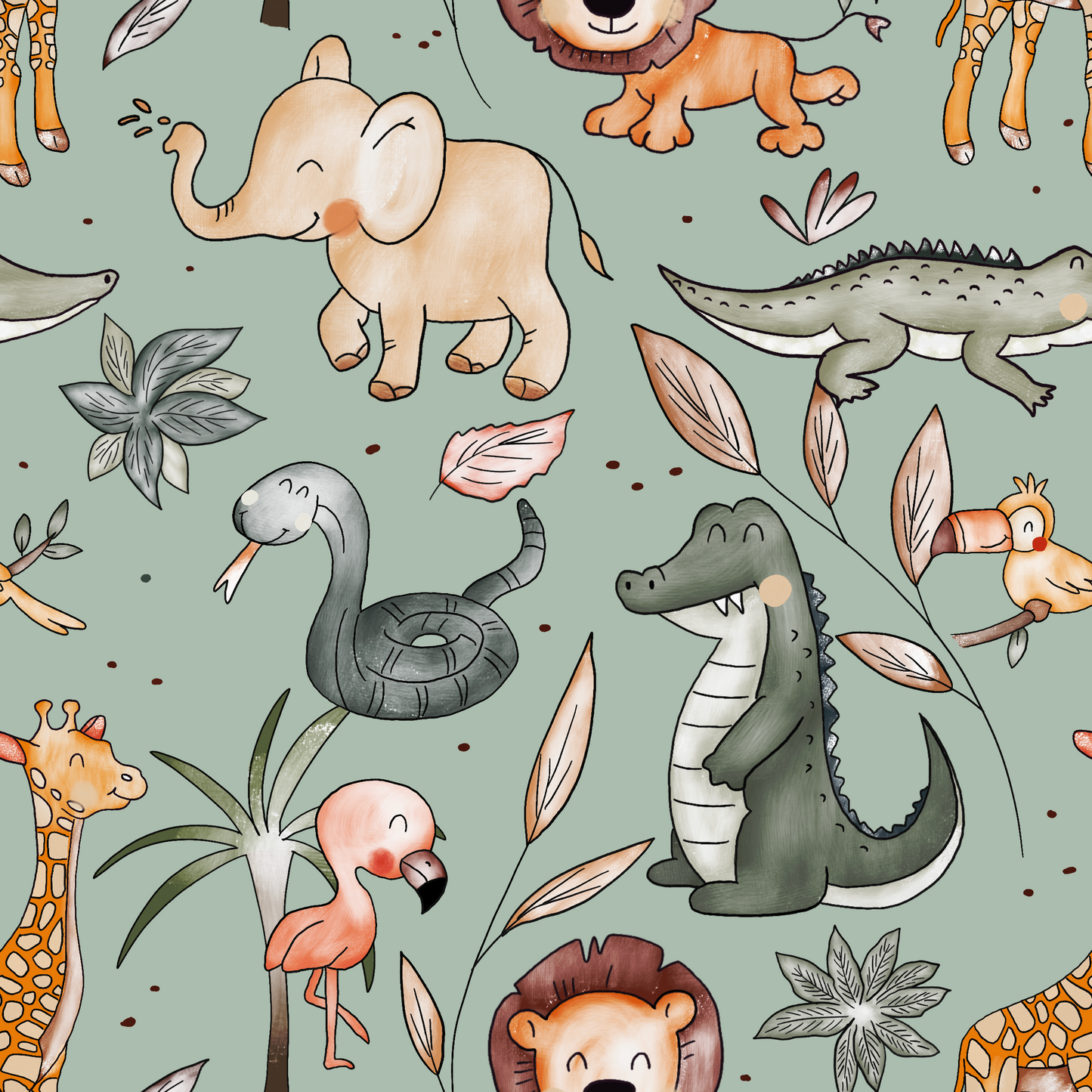 Vorbestellung Bio French Terry "Jungle Friends"
