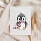 VORBESTELLUNG Bügelbild "Pinguin grün mit Schal"