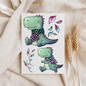 VORBESTELLUNG Bügelbild "Herbst Rexi Rosa Türkis" A5