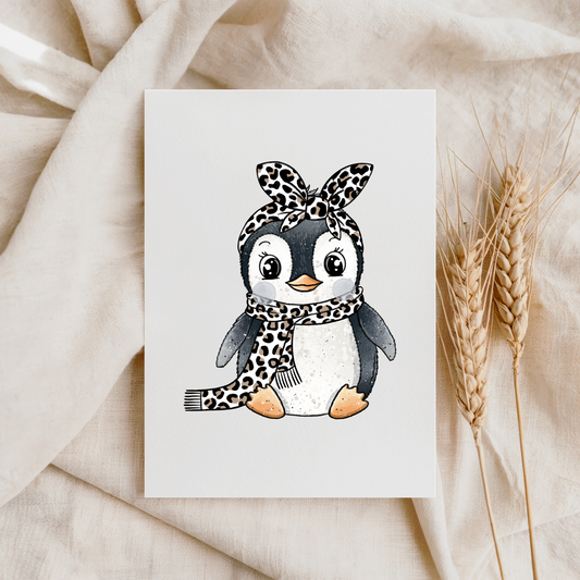 VORBESTELLUNG Bügelbild "Leo Pinguin Schleife"