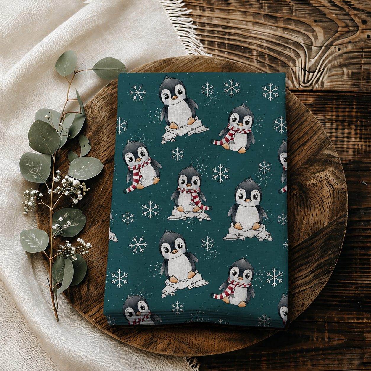 Vorbestellung Bio French Terry "Pinguin grün"