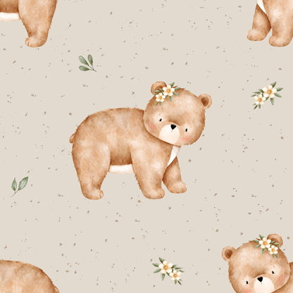 Vorbestellung Bio French Terry "Bär Rose"