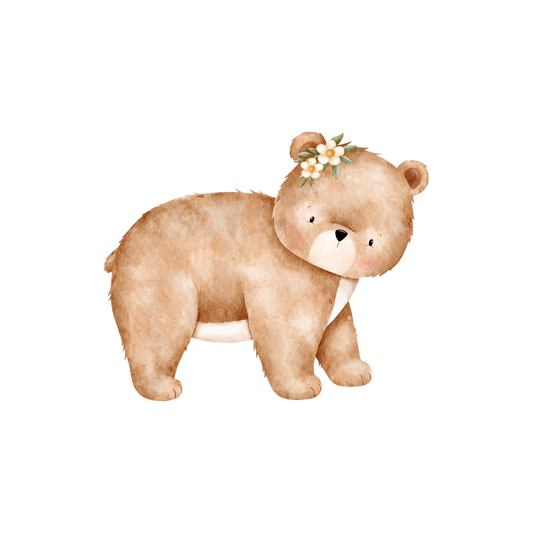 Vorbestellung Bügelbild " Bär Rose"