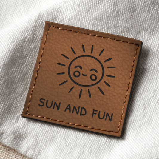 Kunstlederlabel "Sun and Fun"